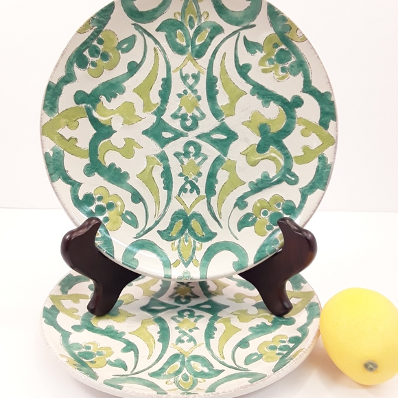 2 Williams-Sonoma Earthenware Green Dessert Plates - Picture 1 of 6